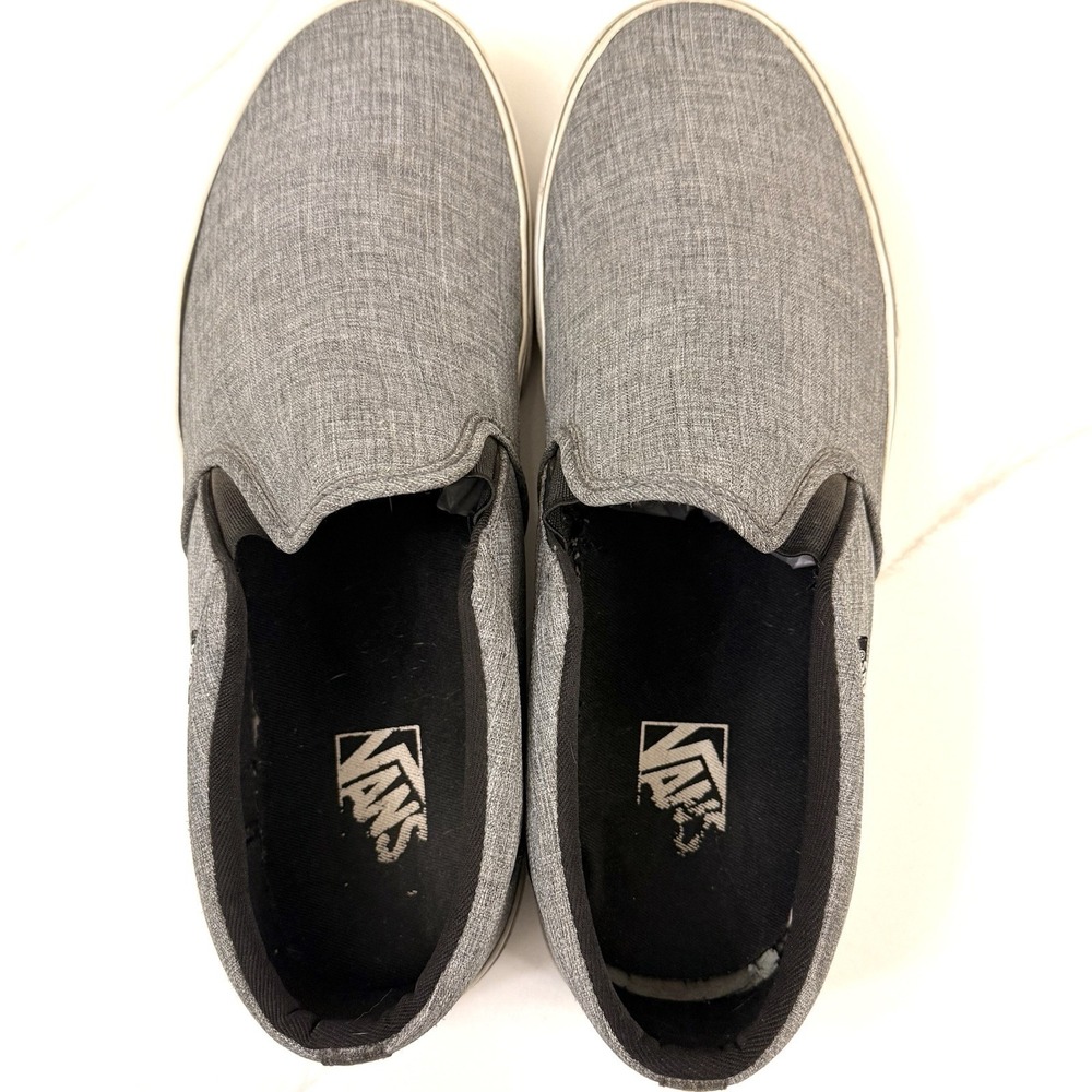 Vans Asher Deluxe Skate Shoes Mens 11.5 Gray Slip-On Comfort Textile - Picture 8 of 8